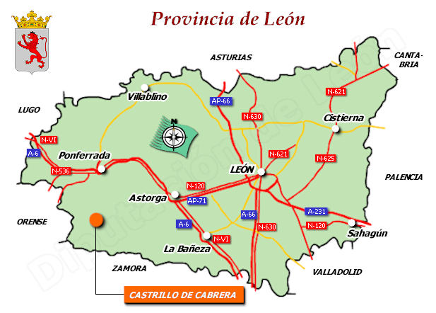 Mapa de la provincia de León